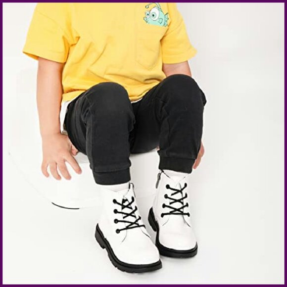 Toddler Hiking Boots PU Leather Rubber Sole Ankle Sneakers Durable - Picture 3 of 8